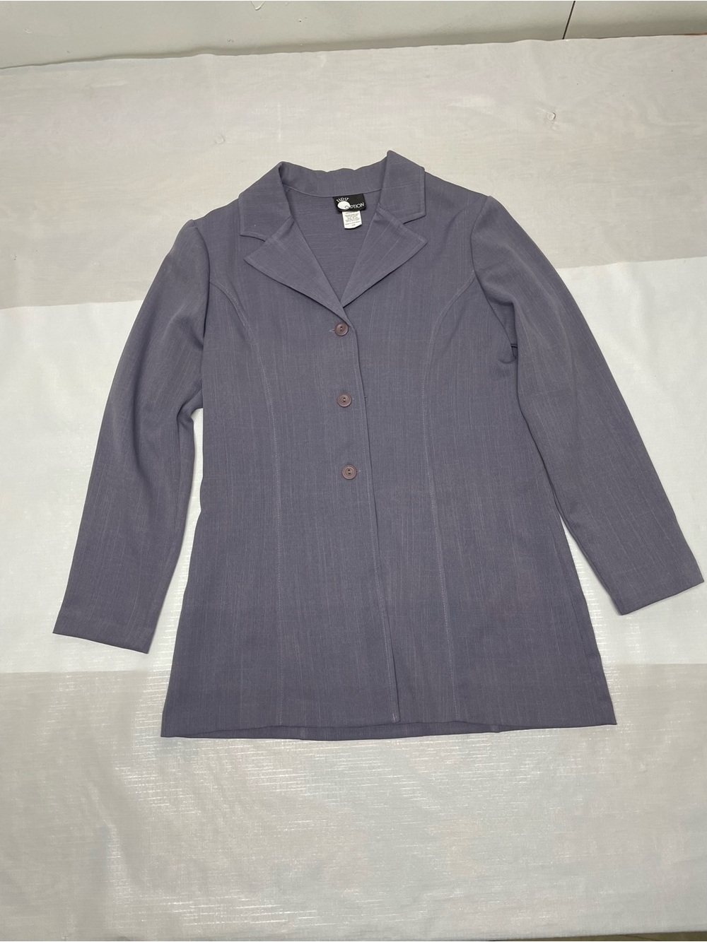 Long Single-Breasted Blazer Jacket in Dusty Plum Sz:10